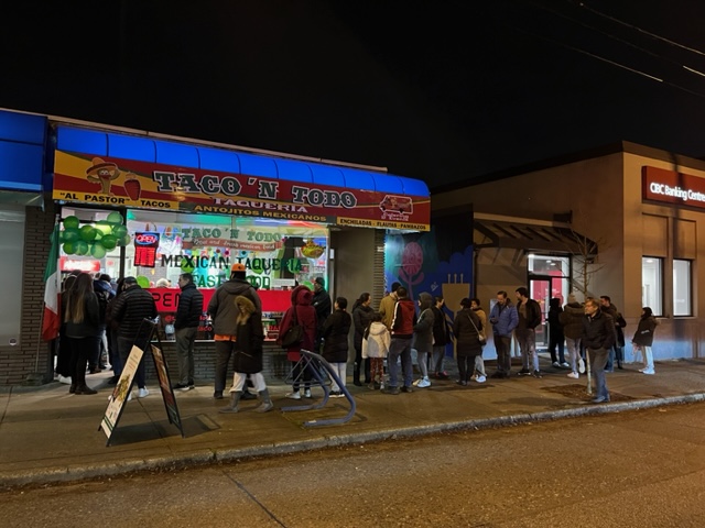 On February 11th Taco 'N Todo celebrated its grand opening at 6196 Fraser Street with great fanfare and lineups all evening long.